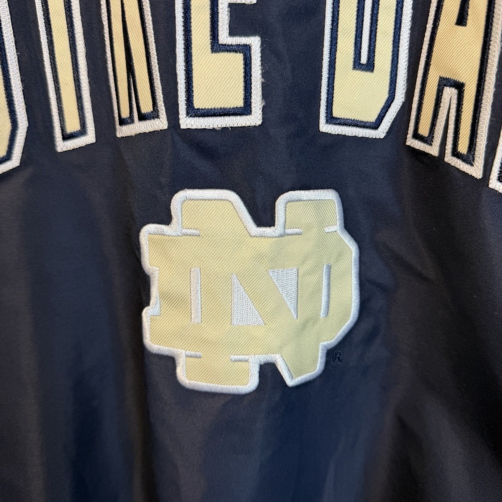 Colosseum Notre Dame Wind Breaker Jacket Plus Size 2XL Pull Over Zipper Navy Tan - Picture 6 of 16